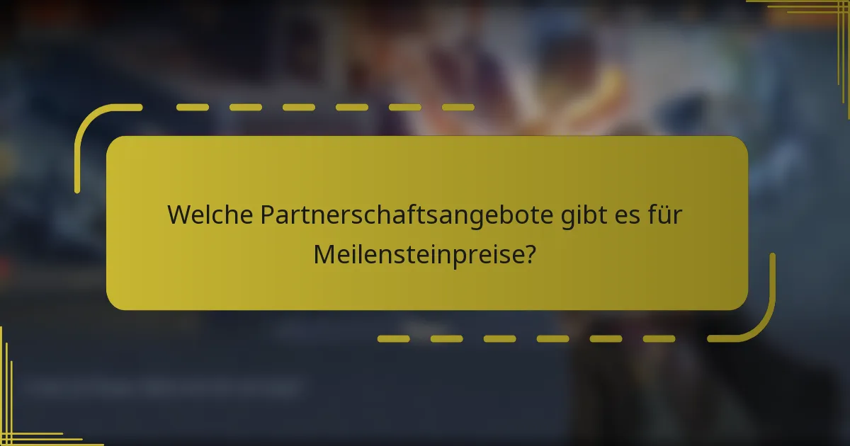 Welche Partnerschaftsangebote gibt es für Meilensteinpreise?